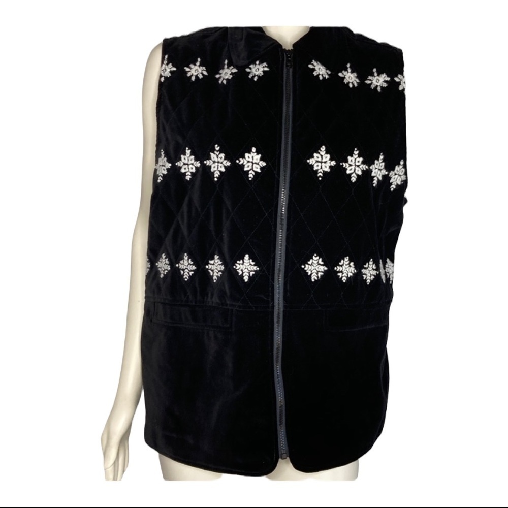 Susan Bristol Casuals Christmas Snowflake Vest Sz Lrg